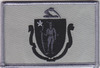 Massachusetts MA State/Commonwealth Flag Patch SUBDUED BLACK on GREY